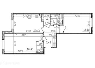 Продам 2-комнатную квартиру, 56.78 м2, городской посёлок Янино-1, улица Тюльпанов, 2к1, ЖК Янила Драйв