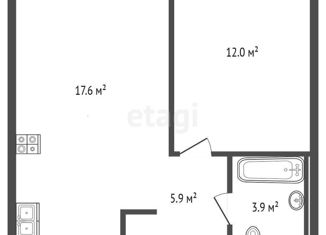 Продам 1-комнатную квартиру, 39.8 м2, Тюменская область, Полевая улица, 117к3