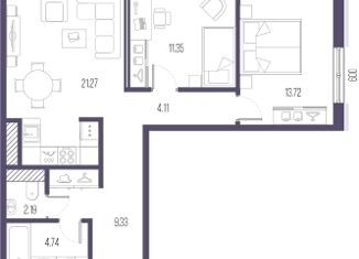 Продаю 2-ком. квартиру, 66.71 м2, Санкт-Петербург, улица Стахановцев, 1, улица Стахановцев