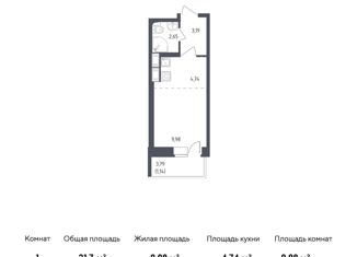 Продам квартиру студию, 21.7 м2, Колпино, жилой комплекс Новое Колпино, к34, ЖК Новое Колпино