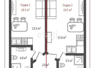 Продаю однокомнатную квартиру, 41.9 м2, Новосибирск, улица Николая Островского, 60, ЖК Островский