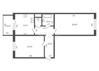 Продажа 2-комнатной квартиры, 49 м2, Нягань, 4-й микрорайон, 25