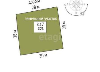 Продаю земельный участок, 8.17 сот., СНТ Нива, Солнечная улица