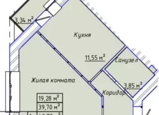 Продается 1-комнатная квартира, 40.9 м2, Таганрог, 1-я Котельная улица, 67, ЖК Дельфин