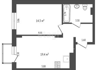 Продажа 1-ком. квартиры, 43.6 м2, Тюмень, улица Бориса Прудаева, 4с1