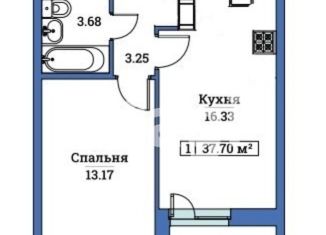 Продам однокомнатную квартиру, 37.7 м2, Мурино, Екатерининская улица, 17