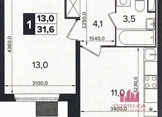Продажа однокомнатной квартиры, 31.6 м2, поселок Битца, Южный бульвар, 6