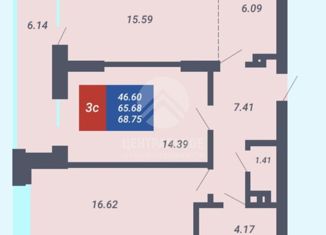 Продаю 3-комнатную квартиру, 65 м2, Новосибирск, улица Даргомыжского, с8В, ЖК Чкалов