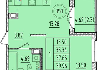 Продам 1-комнатную квартиру, 35.34 м2, Санкт-Петербург, Образцовая улица, 6к1