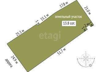 Продажа участка, 13.8 сот., деревня Ишалино, Октябрьская улица, 16