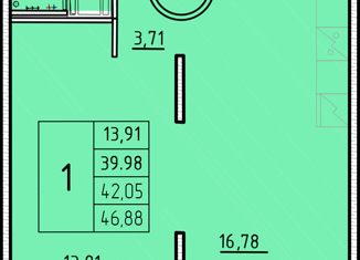 Продаю однокомнатную квартиру, 39.98 м2, Санкт-Петербург, Образцовая улица, 6к2