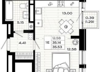 Продажа 1-комнатной квартиры, 34.9 м2, село Новая Тура, Дорожная улица, 2