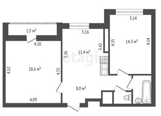 Продается 2-ком. квартира, 56.3 м2, Санкт-Петербург, проспект Просвещения, 33к1, проспект Просвещения