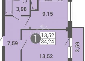 Продаю однокомнатную квартиру, 34.2 м2, Архангельск, территориальный округ Майская горка, Московский проспект, 57