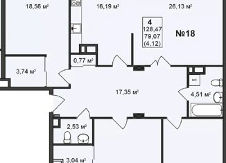 Продам 4-комнатную квартиру, 128.47 м2, Нижний Новгород, улица Гоголя, 14, улица Гоголя
