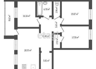 Продаю трехкомнатную квартиру, 119 м2, Тюмень, улица Тимофея Кармацкого, 9к2, ЖК Ария