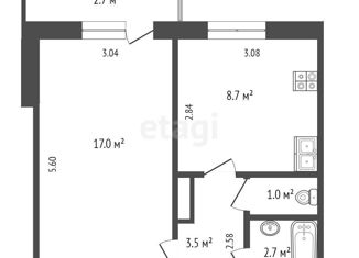 Продается 1-комнатная квартира, 32.9 м2, Тюмень, улица Моторостроителей, 1, Восточный округ