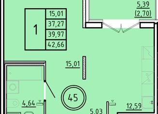 Продаю однокомнатную квартиру, 37.27 м2, Санкт-Петербург, Образцовая улица, 6к1