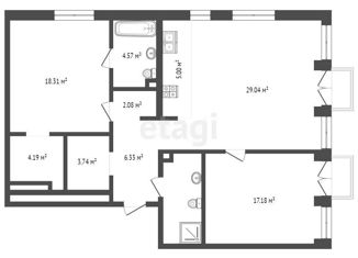 Продажа трехкомнатной квартиры, 97 м2, Москва, улица Костикова, 4к2, улица Костикова