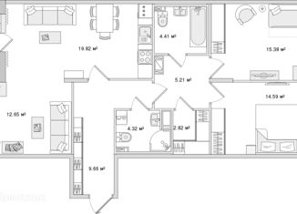 Продажа 3-ком. квартиры, 92.38 м2, Санкт-Петербург, Белоостровская улица, 10к1, метро Лесная