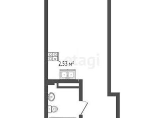 Продам квартиру студию, 22.2 м2, Тюмень, улица Анатолия Клиндюка, 6, ЖК Мозаика Парк