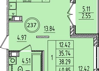 Продажа 1-комнатной квартиры, 35.74 м2, Санкт-Петербург, Витебский проспект