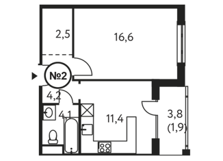 Продажа 1-комнатной квартиры, 40.6 м2, Москва, Винницкая улица, 8, метро Раменки