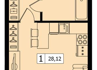 Продаю 1-комнатную квартиру, 28.12 м2, Москва, улица Зорге, 9, ЖК Зорге 9