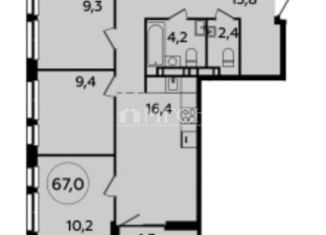 Продажа 3-ком. квартиры, 65.7 м2, Москва, район Южное Бутово, Бартеневская улица, 18к2