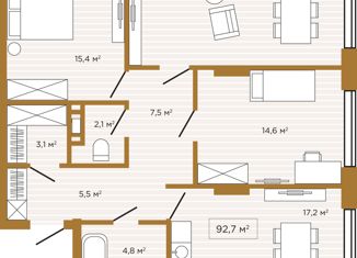 Продам квартиру студию, 92.7 м2, Новосибирск, улица Чаплыгина, 54, улица Чаплыгина