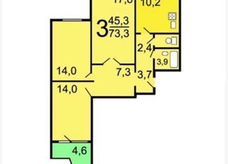 Продам 3-комнатную квартиру, 78 м2, Москва, улица Миклухо-Маклая, 22, метро Беляево