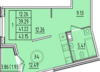 Продажа 1-комнатной квартиры, 39.29 м2, Санкт-Петербург, Образцовая улица, 6к1