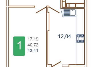 Однокомнатная квартира на продажу, 45.25 м2, Краснодар, Прикубанский округ, улица Кирилла Россинского, 3/1