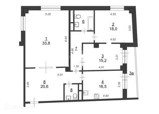 3-комнатная квартира на продажу, 122 м2, Москва, проезд Берёзовой Рощи, 12, станция Зорге