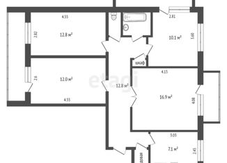 Продается 4-ком. квартира, 84.3 м2, Армянск, микрорайон имени Генерала Корявко, 3