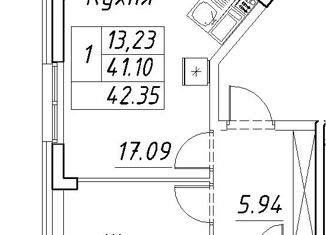 Продается двухкомнатная квартира, 42.35 м2, Санкт-Петербург, ЖК Модум, проспект Авиаконструкторов, 54