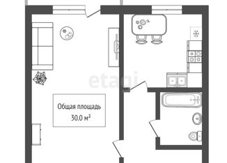 Продам 1-комнатную квартиру, 30 м2, Новосибирская область, Комсомольская улица, 15