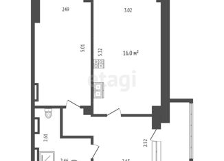 Продается 1-комнатная квартира, 41 м2, Тюменская область, улица Горького, 1А