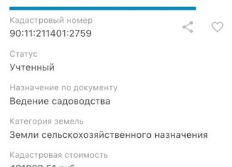 Участок на продажу, 12 сот., садоводческий потребительский кооператив Заводское, Степная улица