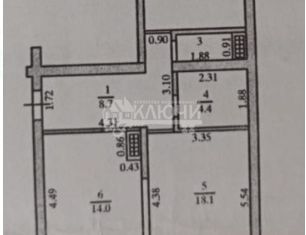 Продается 2-комнатная квартира, 64.7 м2, Краснодарский край, Южная улица, 1