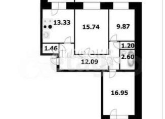 Продажа 3-комнатной квартиры, 77.6 м2, Новосибирск, Хилокская улица, 1Г, ЖК Хороший