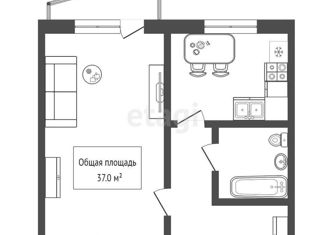 Продаю однокомнатную квартиру, 37 м2, Новосибирская область, улица Карла Маркса, 24