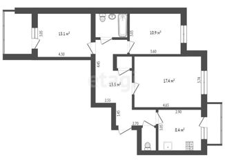 Продам 3-комнатную квартиру, 73.2 м2, Симферополь, улица Павленко, 44, Железнодорожный район