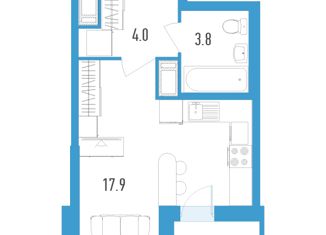 Продаю квартиру студию, 27.1 м2, Санкт-Петербург, бульвар Головнина, 3к1, бульвар Головнина