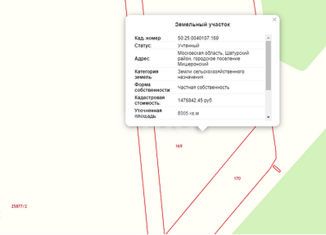 Земельный участок на продажу, 80.1 сот., городской округ Шатура