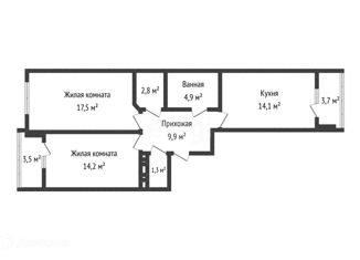 2-комнатная квартира на продажу, 64.7 м2, Краснодар, улица Дмитрия Благоева, 31к1, ЖК Каскад