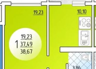 Продажа однокомнатной квартиры, 38.1 м2, Краснодар, Совхозная улица, 18, Фестивальный микрорайон