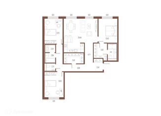 3-ком. квартира на продажу, 113.62 м2, Санкт-Петербург, улица Стахановцев, 1, улица Стахановцев