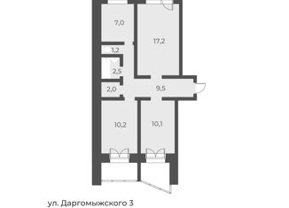 Продам 3-комнатную квартиру, 64.6 м2, Новосибирск, улица Даргомыжского, 3