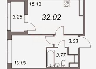 Продам 1-ком. квартиру, 32.02 м2, Санкт-Петербург, Лиговский проспект, 236, метро Обводный канал